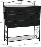 Household Essentials Black Oak & Iron Apothecary 8-Drawer Sideboard - Image 3