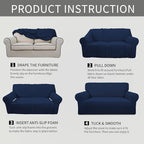 Easy-Going Stretch Oversized Sofa Couch Slipcover Washable Navy | 1-Piece Extra - Image 8