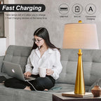 Oneach 25.75" 3-Way Dimmable Touch Control Modern USB Table Lamp Set of 2 - Image 6
