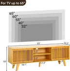 Bamboo TV Stand for TVs up to 65", Accent Entertainment Center - Image 2