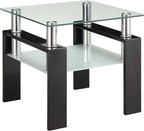 Coaster Home Furnishings Dyer 1-Shelf Square Glass Top Side End Table Black by CoasterFineFurniture