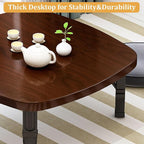 Japanese Floor Table, Square Coffee Table Foldable Tea Table, Low Table Small - Image 4