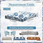 CALBODE 12pcs Floral Printed Stretchy Sofa Cushion Covers - Image 2
