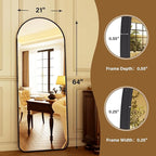 HARRITPURE 64"x21" Arched Full Length Mirror Floor Mirrors - Image 4