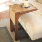 BLACK FOREST DECOR Sea Breeze Woven Cane Side Table by BLACKFORESTDECOR