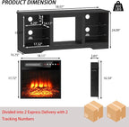 PRETZI Fireplace TV Stand with 18" Fireplace Up to 65" TVs, TV Media Console - Image 6