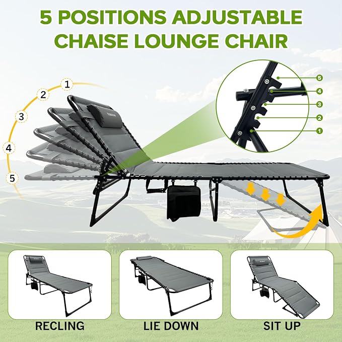 Outdoor Folding Lounge Chair - Image 4