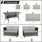 KIGOTY 7 Piece Patio Furniture Set, Outdoor PE Wicker Rattan Outdoor Dining Set - Image 2