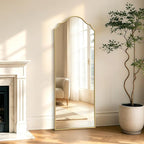 Besdomus Scalloped Full Length Mirror: 21"x56" Gold Arched Floor Mirror - Image 7
