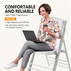 VINGLI Bamboo Folding Chair, Foldable Dining Wood Chairs Comfortable Seat - Image 4