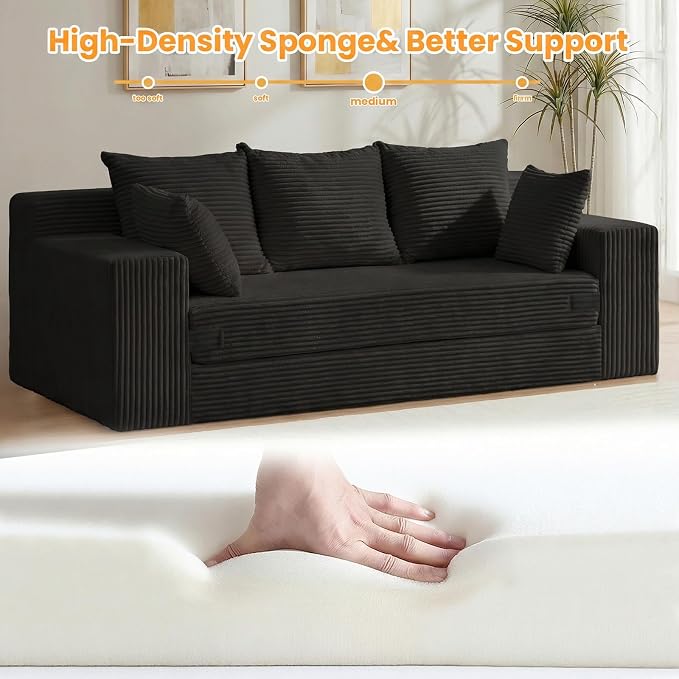 Convertible Sofa Bed, Pull Out 3 Seater Sleeper Sofa - Image 5