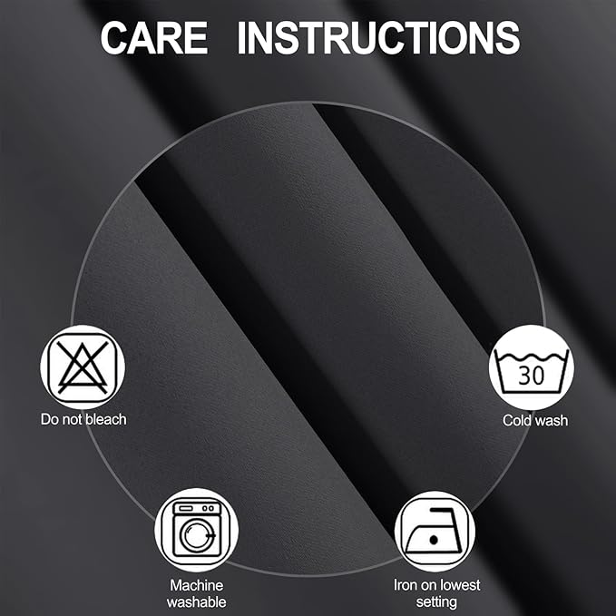 Dark Grey Blackout Curtains 34 x 63 Inch Length/Set of 2 Curtain Panels/Thermal - Image 4