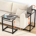 Tv Tray Table Set of 2, 8-Level Adjustable Height Couch Side Table，90° Tilt by Dataroad+Selead