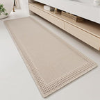 RESARE Waffle Bathroom Runner Rugs, Non Slip Boho Bath Mat 24x60 Pale Beige | by Resare