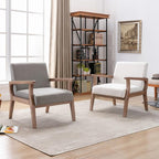 BESTANO Accent Chair Mid Century Modern Armchair, Linen Upholstered Living Room - Image 9