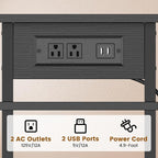 Asgolion Side Table with Charging Station, Skinny Nightstand with USB Ports and - Image 5