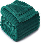 Teal Throw Blanket for Couch Sofa 50x60 inches Striped Design | Fleece Blankets - Image 6