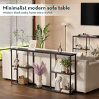 WOHOMO Black Console Table, 3-Tier Small Entryway Table, Long Sofa Table - Image 7