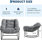 GarveeLife Outdoor Lazy Rocking Chair, Single Metal Rocker - Image 6