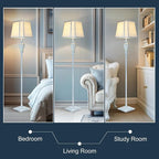 Vintage Floor Lamp with Nightlight, Washed Blue Finish Farmhouse Style Design - Image 4