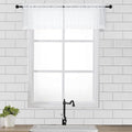 White Sheer Window Valance Curtains, Light Filtering Kitchen Valances Windows by OVZME