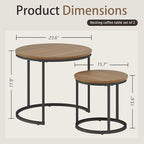 Otterease Nesting Tables Set of 2, Round Coffee Table, Small Nesting Coffee - Image 2