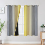 Yellow and Grey Ombre Blackout Curtains - Image 2