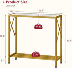 Tajsoon 28.3" Entryway Table, 2-Tier Small Consle Table - Image 3
