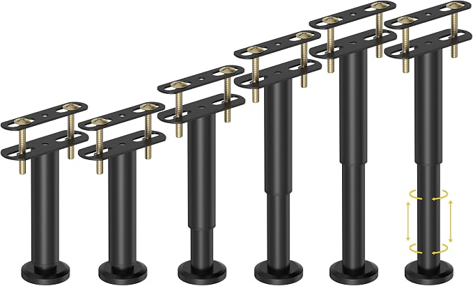 Wlrrcwdttc 6 Pcs Adjustable Height Bed Support Legs 7.08-12.6 inch, Bed Frame by Wlrrcwdttc