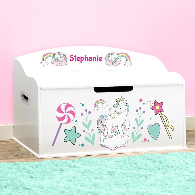 DIBSIES Personalized Creative Wonders Toy Box, Unicorns & Rainbows, 30 x 19.25 - Image 7