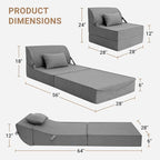 BeBen Folding Sofa Bed Chair, Convertible Sleeper Chair Futon Couch, Foldable - Image 2