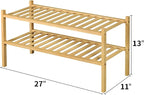 ROMGUAR CRAFT 2 Tier Bamboo Shoe Rack - Image 3