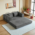 59in Convertible Sofa Bed, Corduroy Boneless Couch Bed, Futon Sleeper Sofa Pull by Unknown