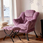 Welnow Lazy Chair with Ottoman, Modern Accent Chair with Armrests and a Side - Image 2