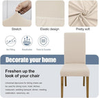 BIETYONE Stretch Dining Chair Covers Set of 8, Soft Removable Washable Kitchen - Image 3