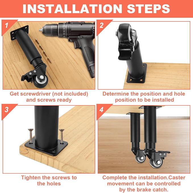 WOPPLXY 4 Pcs 7-10 Inch Metal Adjustable Furniture Legs - Image 5