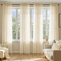 MIULEE Butter Cream Sheer Curtains 96 Inches Long 4 Panels 42 x 96 Inches | by MIULEE