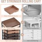 TOOLF Rolling Carts with Wheels, 8-Drawer Utility Cart, Wooden Tabletop Storage - Image 9