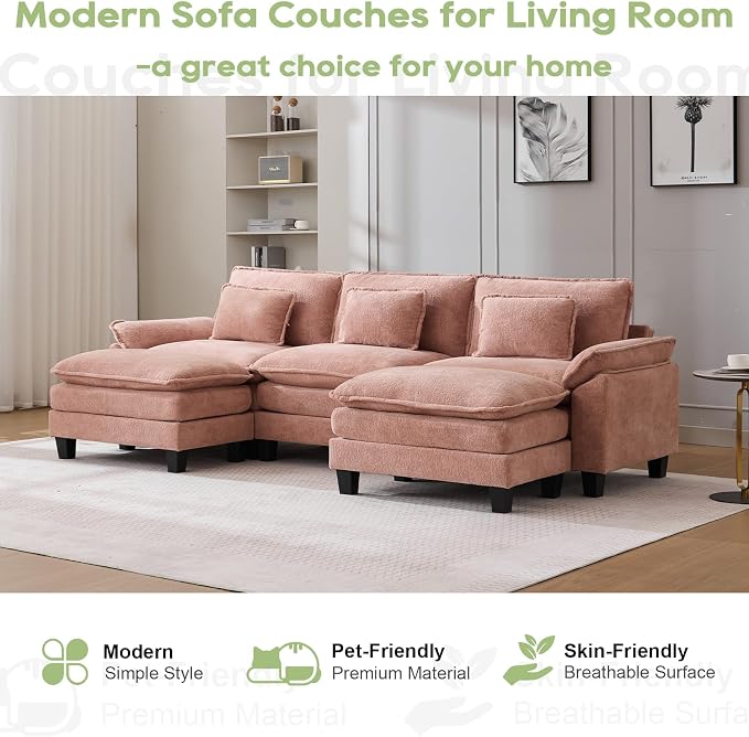 Oprisen 120" Modular Sectional Sofa, Comfy Cloud Couch Sectional Sofa - Image 6