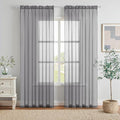 MIULEE Charcoal Grey Sheer Curtains 84 Inches Long 2 Panels, 54 X 84 Inches | by MIULEE