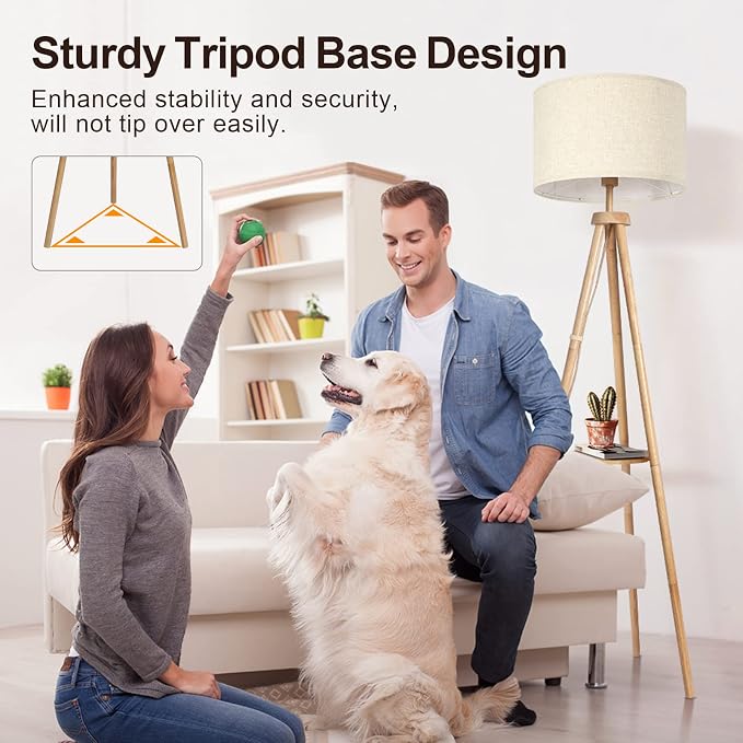 OUTON Wood Tripod Floor Lamp - Image 6