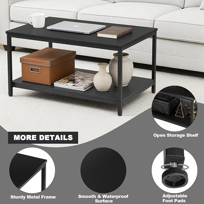 ZenStyle Industrial Coffee Table - Image 8