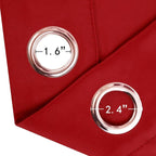 Blackout Curtains 66 x 54 Inch Long Bright Red Curtains Set of 2 Panels Room - Image 5