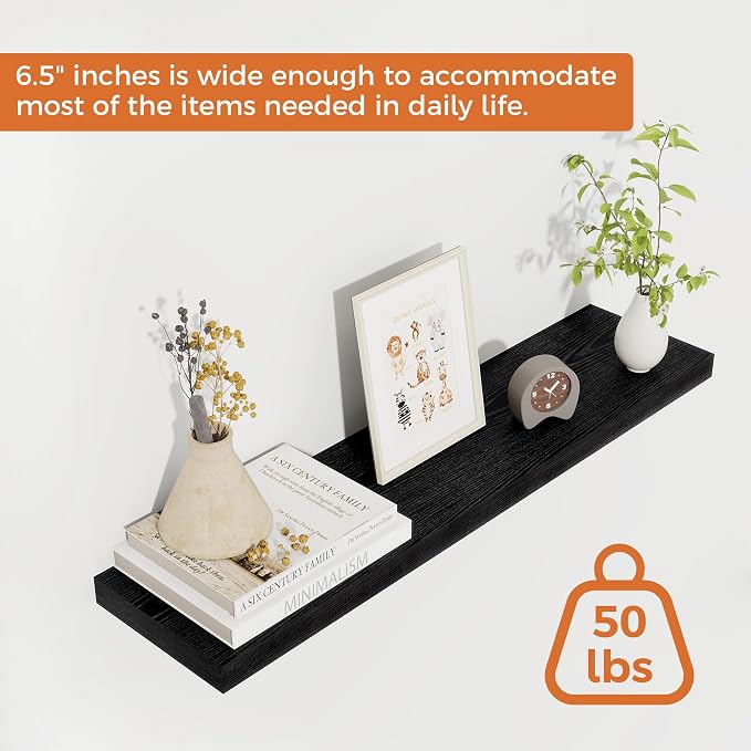 Fun Memories Floating Shelves for Wall, 27.5" Rustic Wood Deep Wall Mounted - Image 5