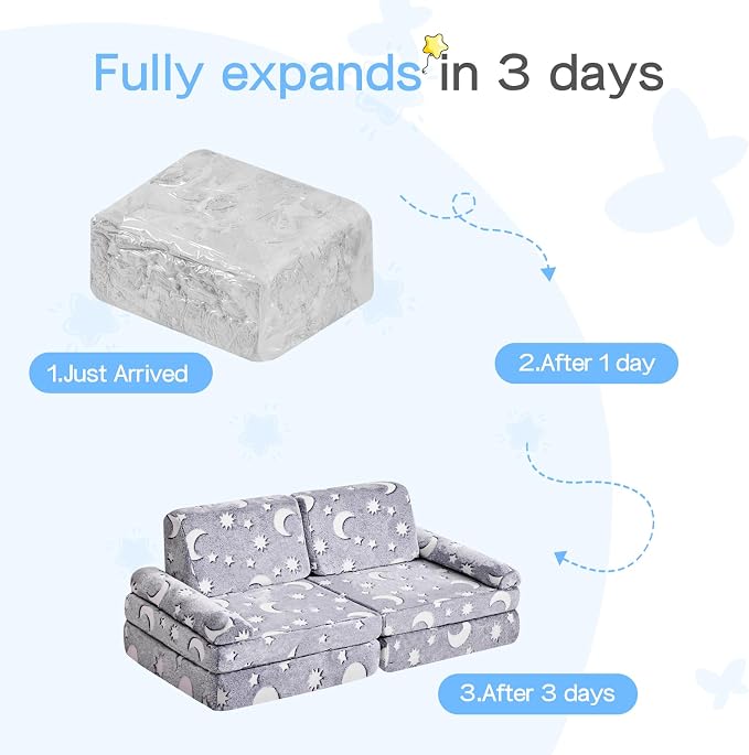 IFNOW Modular Kids Play Couch, Convertible & Washable Toddler Foam Couch Kids - Image 8
