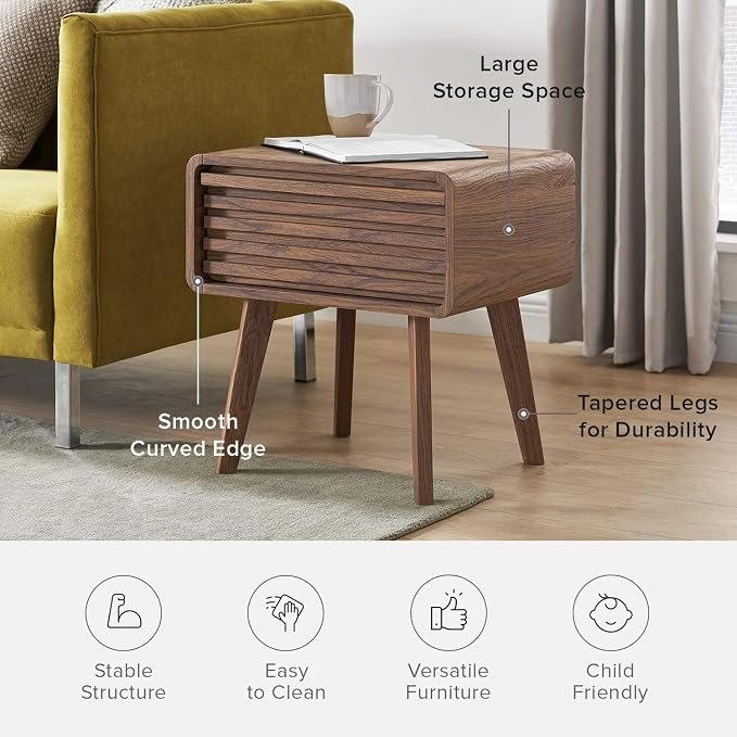 mopio Ensley Mid Century Modern Side Table, Small Accent Tables - Image 5