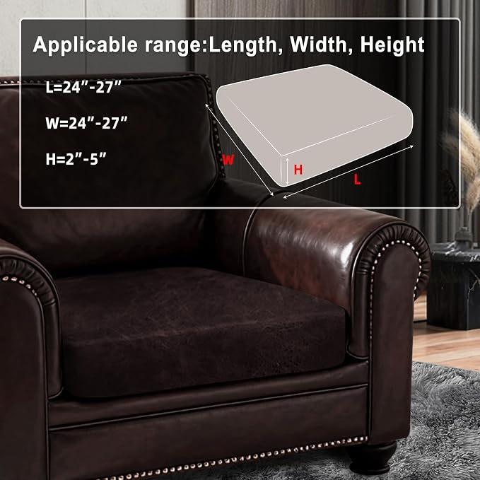 ANARACHON Leather Look Couch Cushion Covers Sofa Seat Slipcovers Sets Couches - Image 3
