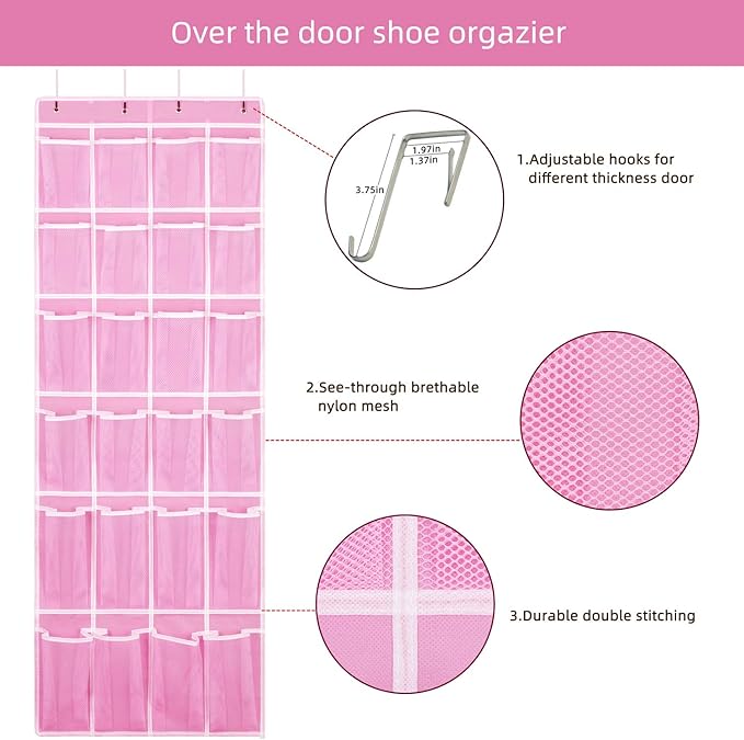 SAVERHO Hanging Shoe Organizer, Over The Door Shoe Organizer - Image 4