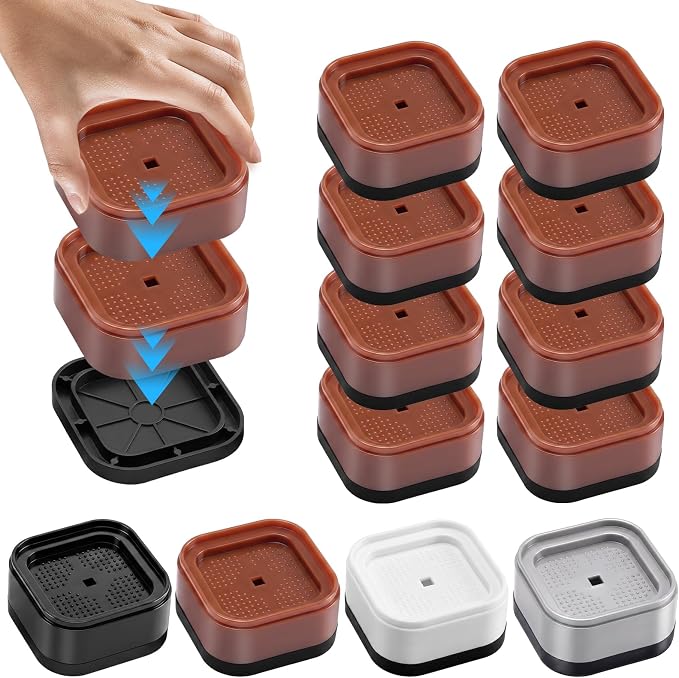 8 Pack Furniture Risers Adjustable Bed Risers Heavy Duty Lifts Height 1 or 2 by Unknown