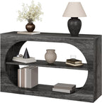 Console Table, 55-Inch Entryway Tables 3-Tier Wood Narrow Sofa Tables - Image 9